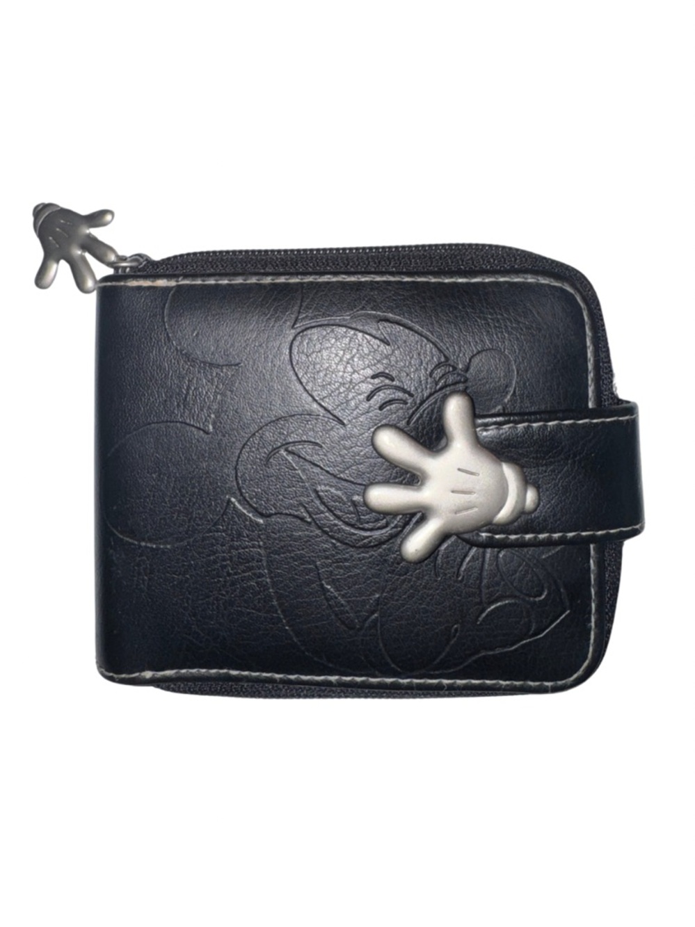 Black Mickey Mouse Zip Card Holder with Glove Accent